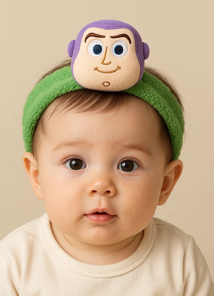Buzz Lightyear Baby Headband – Soft Plush Cartoon Hairband for Toddlers